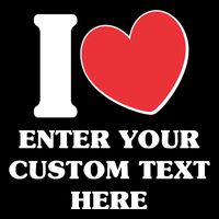 I Heart Love Custom Text Personalize Full Zip Hoodie