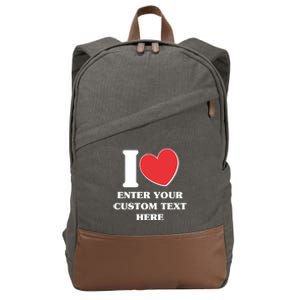 I Heart Love Custom Text Personalize Cotton Canvas Backpack