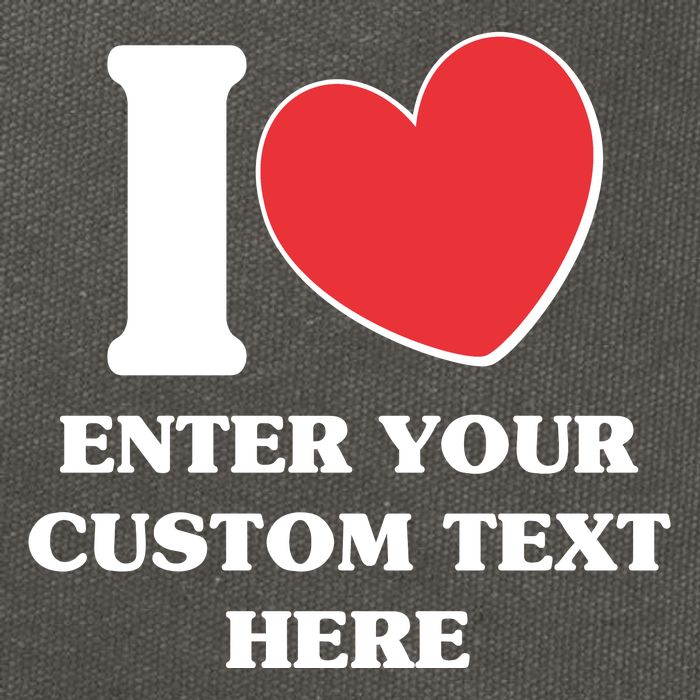 I Heart Love Custom Text Personalize Cotton Canvas Backpack