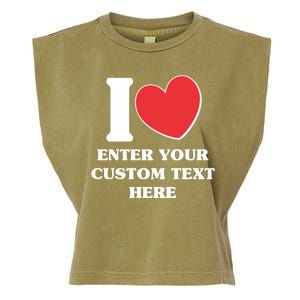 I Heart Love Custom Text Personalize Garment-Dyed Women's Muscle Tee