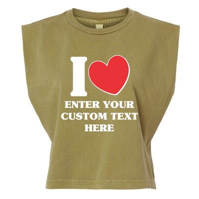 I Heart Love Custom Text Personalize Garment-Dyed Women's Muscle Tee