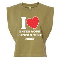 I Heart Love Custom Text Personalize Garment-Dyed Women's Muscle Tee