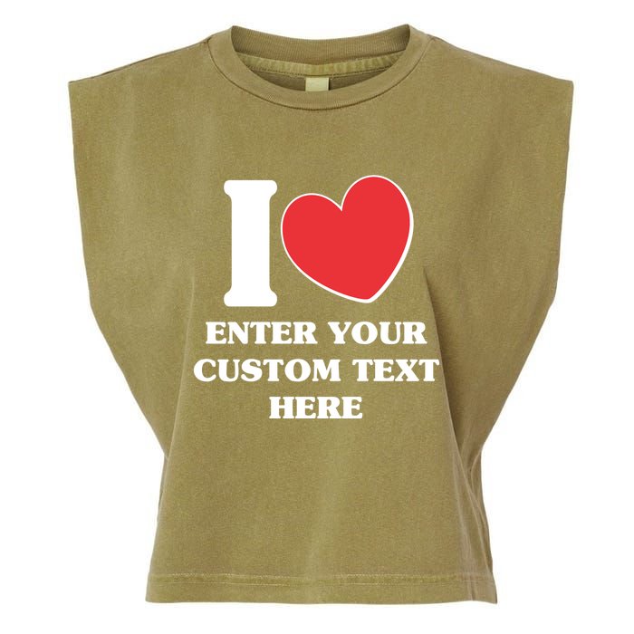 I Heart Love Custom Text Personalize Garment-Dyed Women's Muscle Tee