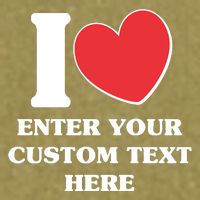 I Heart Love Custom Text Personalize Garment-Dyed Women's Muscle Tee