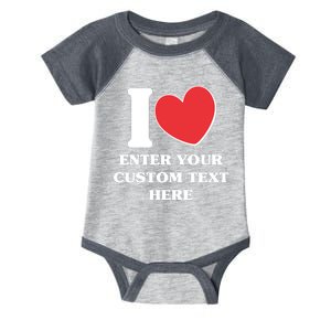 I Heart Love Custom Text Personalize Infant Baby Jersey Bodysuit