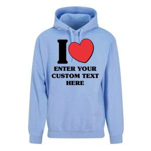 I Heart Love Custom Text Personalize Unisex Surf Hoodie