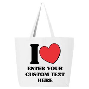 I Heart Love Custom Text Personalize 25L Jumbo Tote