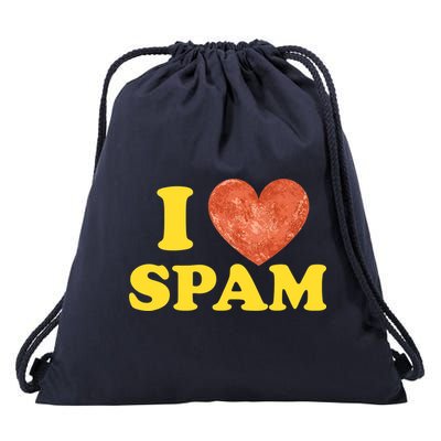 I Heart Love Spam Canned Cooked Pork Food Lover Spam Drawstring Bag