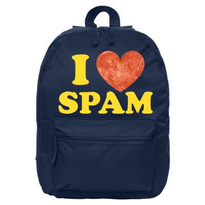 I Heart Love Spam Canned Cooked Pork Food Lover Spam 16 in Basic Backpack