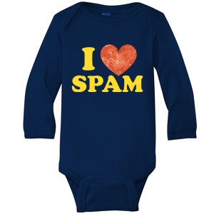 I Heart Love Spam Canned Cooked Pork Food Lover Spam Baby Long Sleeve Bodysuit