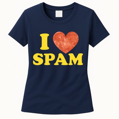 I Heart Love Spam Canned Cooked Pork Food Lover Spam Womens T-Shirt