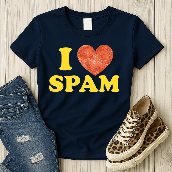 I Heart Love Spam Canned Cooked Pork Food Lover Spam Womens T-Shirt