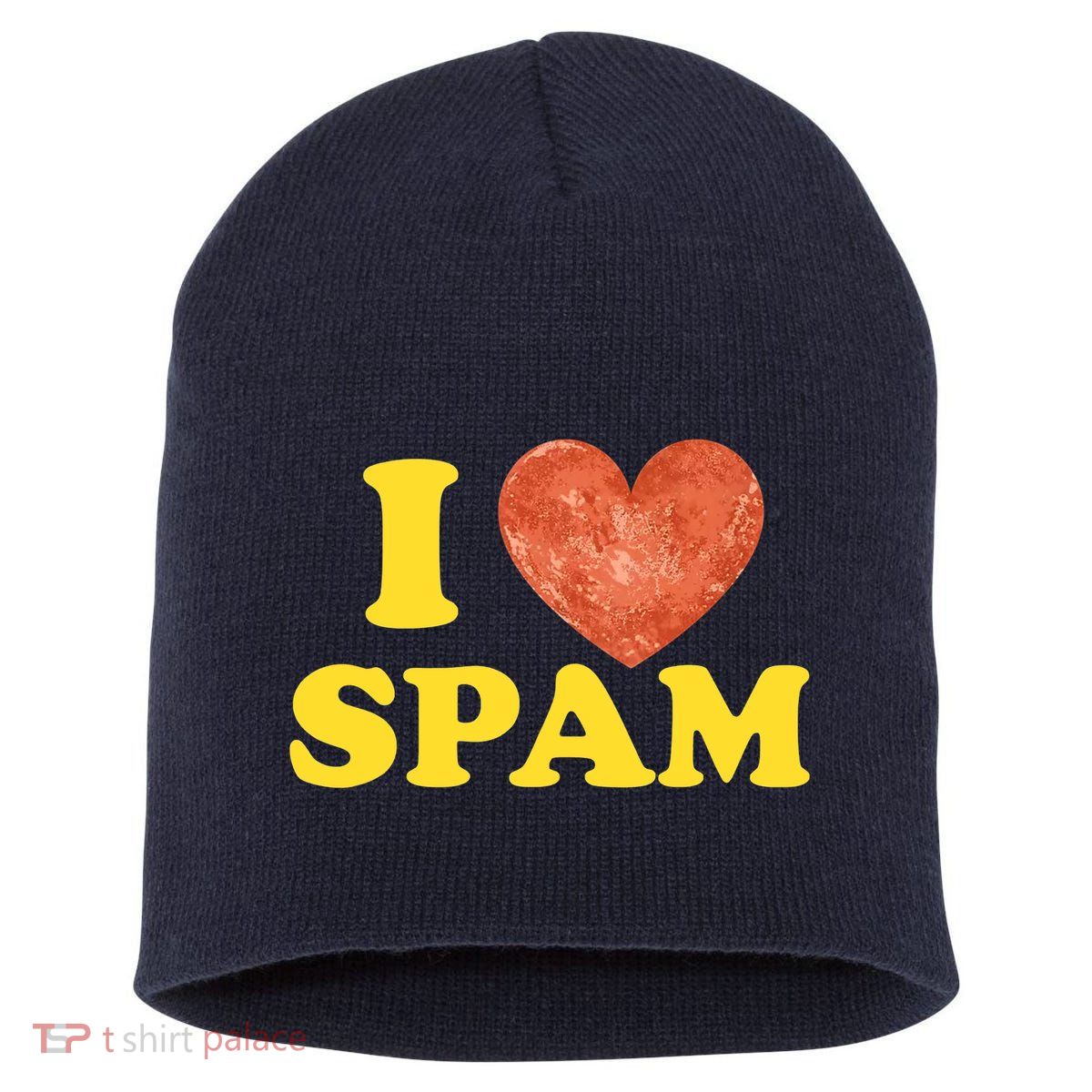 I Heart Love Spam Canned Cooked Pork Food Lover Spam Short Acrylic Beanie