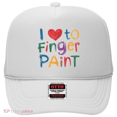 I Heart Love To Finger Paint IM Paint Cute Couple Valentine High Crown Mesh Back Trucker Hat