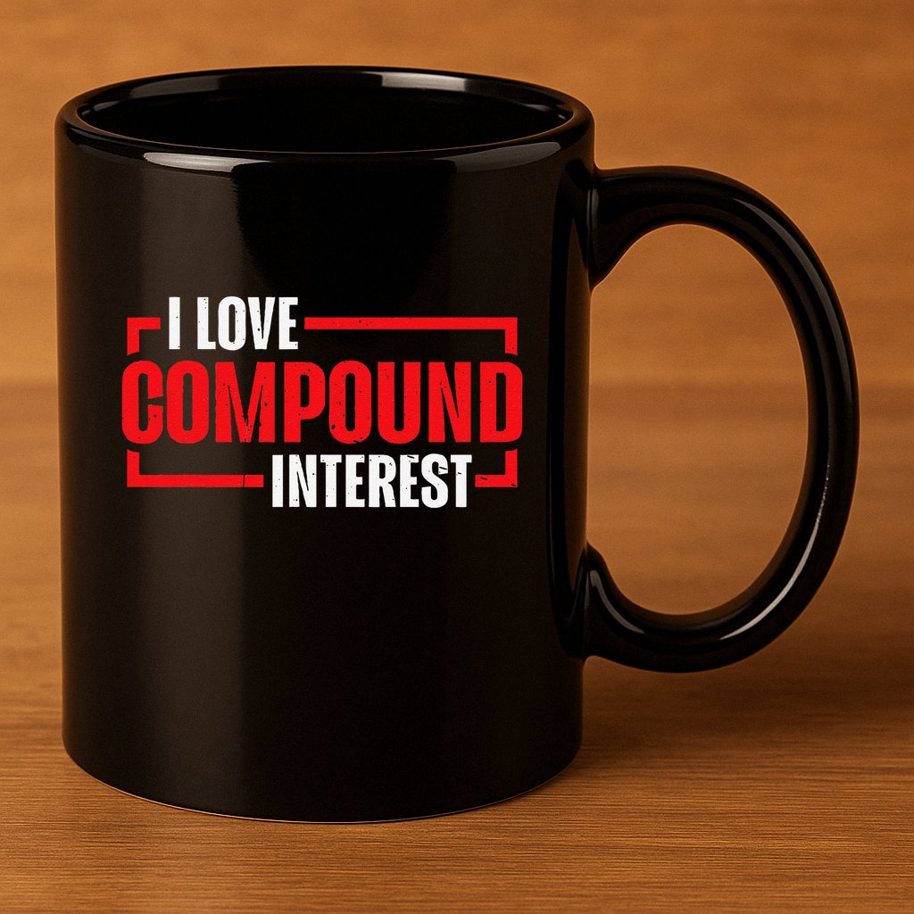 I Heart Love Compound Interest 11oz C Handle Ceramic Mug