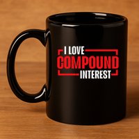 I Heart Love Compound Interest 11oz C Handle Ceramic Mug