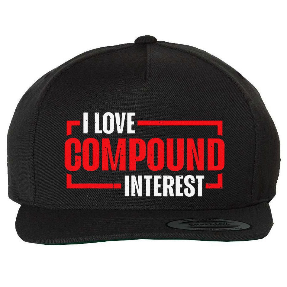 I Heart Love Compound Interest Wool Snapback Cap