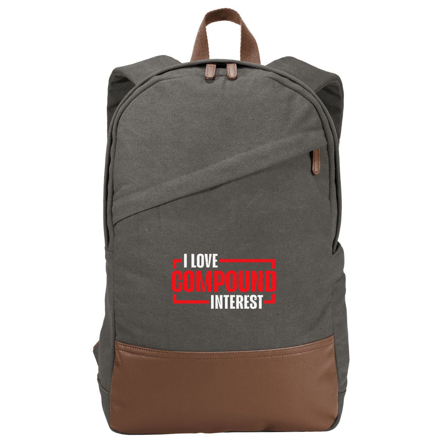 I Heart Love Compound Interest Cotton Canvas Backpack
