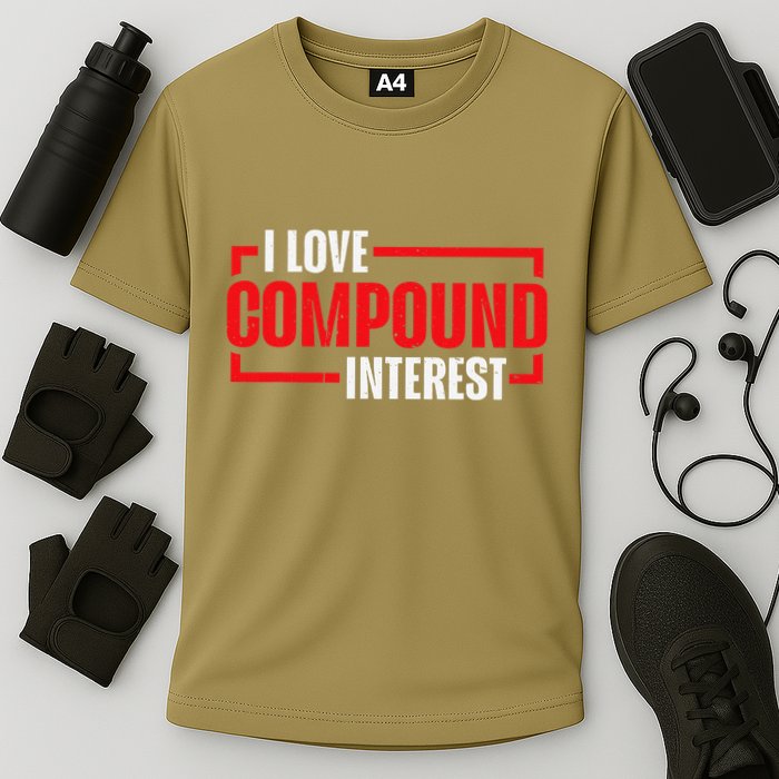 I Heart Love Compound Interest Cooling Performance Crew T-Shirt