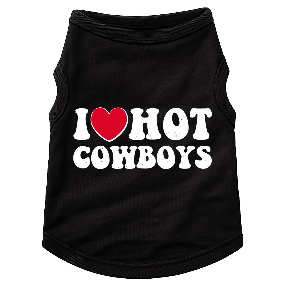 I Heart Love Hot Cowboys Doggie Tank