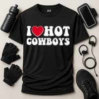 I Heart Love Hot Cowboys Performance Shirt