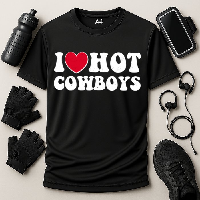 I Heart Love Hot Cowboys Performance Shirt