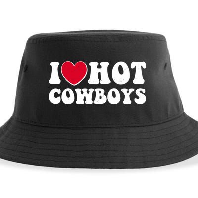 I Heart Love Hot Cowboys Sustainable Bucket Hat
