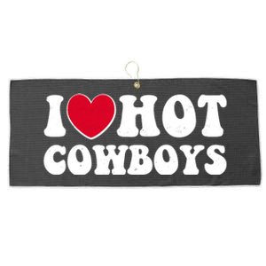 I Heart Love Hot Cowboys Large Microfiber Waffle Golf Towel