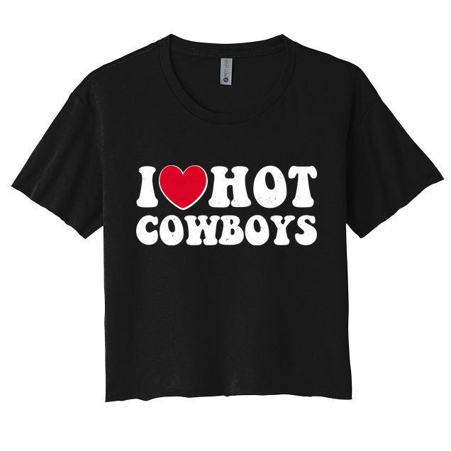 I Heart Love Hot Cowboys Crop Top