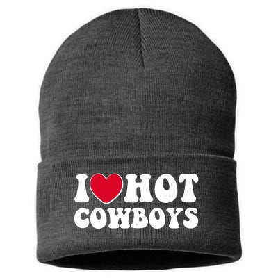 I Heart Love Hot Cowboys Sustainable Knit Beanie