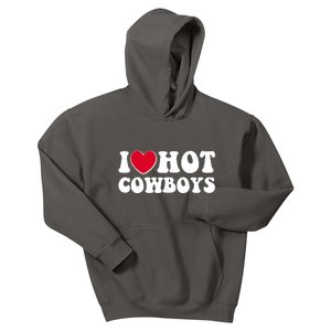 I Heart Love Hot Cowboys Kids Hoodie