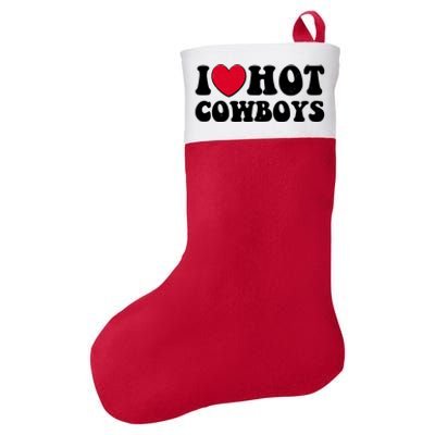 I Heart Love Hot Cowboys Felt Holiday Christmas Stocking