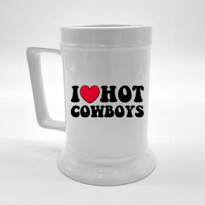 I Heart Love Hot Cowboys Beer Stein