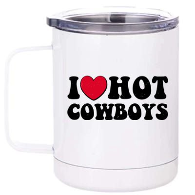 I Heart Love Hot Cowboys 12 oz Stainless Steel Tumbler Cup