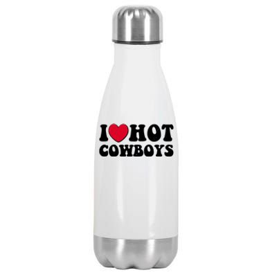 I Heart Love Hot Cowboys Stainless Steel Insulated Water Bottle