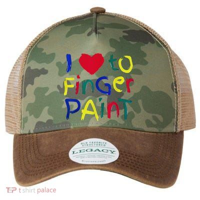 I Heart Love To Finger Paint IM Paint Cute Legacy Tie Dye Trucker Hat