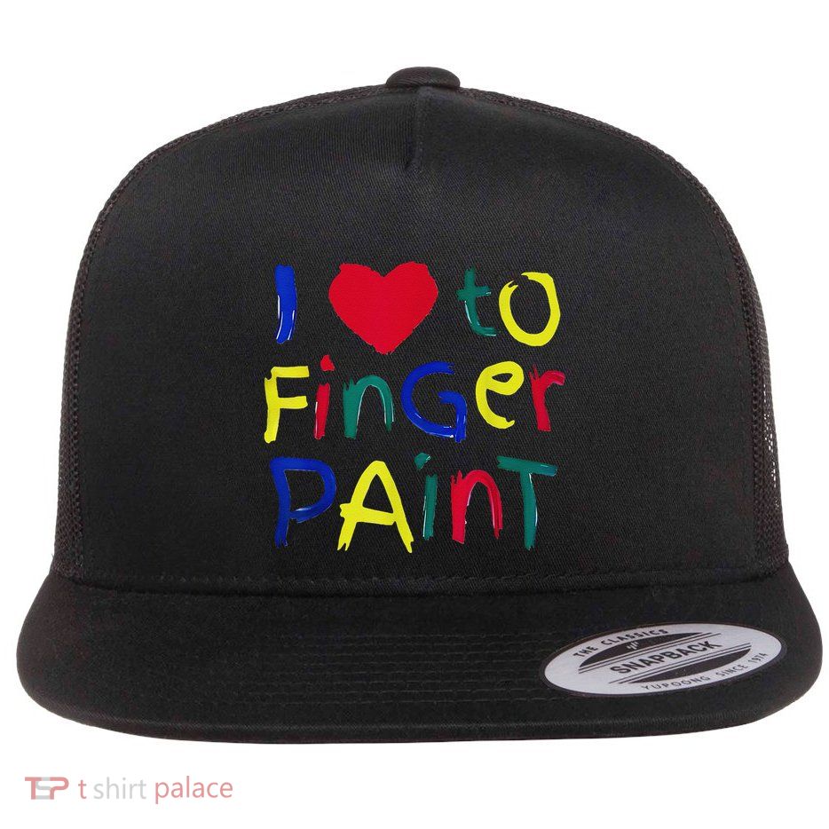 I Heart Love To Finger Paint IM Paint Cute Flatbill Hat