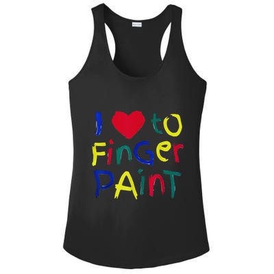 I Heart Love To Finger Paint IM Paint Cute Ladies PosiCharge Competitor Racerback Tank