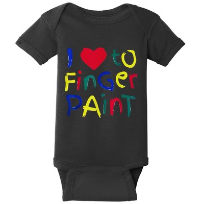 I Heart Love To Finger Paint IM Paint Cute Baby Bodysuit