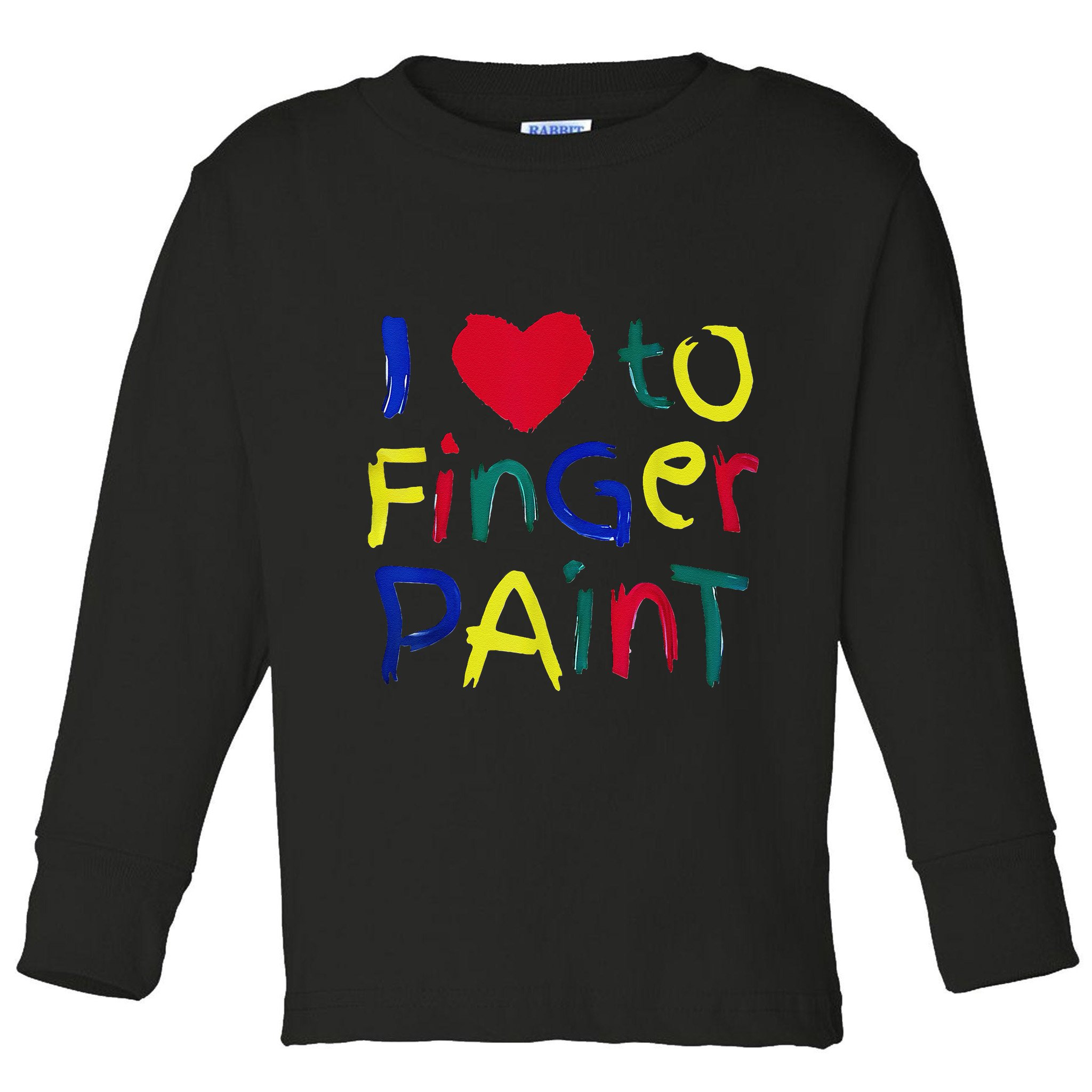 I Heart Love To Finger Paint IM Paint Cute Toddler Long Sleeve Shirt