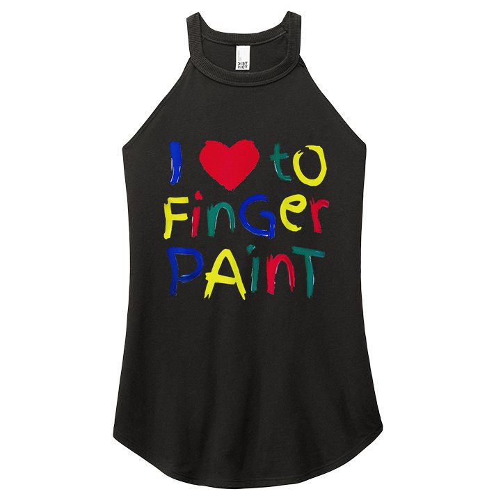 I Heart Love To Finger Paint IM Paint Cute Women's Perfect Tri Rocker Tank