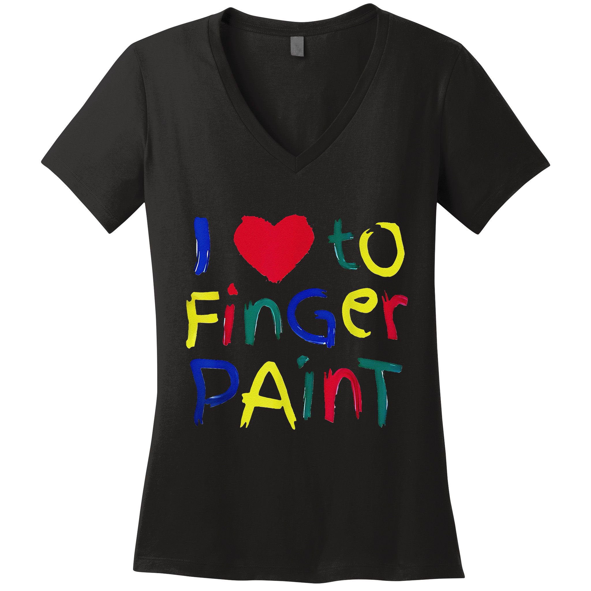 I Heart Love To Finger Paint IM Paint Cute Women's V-Neck T-Shirt