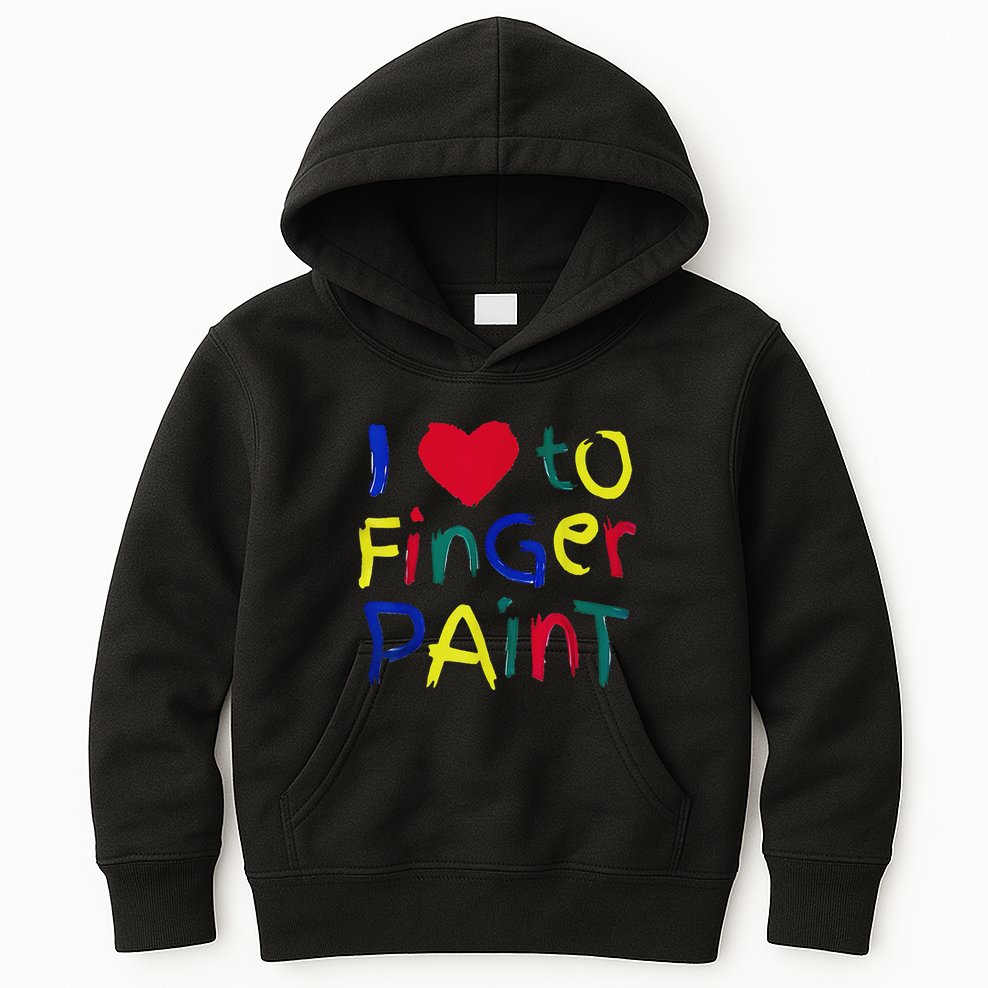 I Heart Love To Finger Paint IM Paint Cute Kids Hoodie