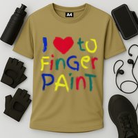 I Heart Love To Finger Paint IM Paint Cute Cooling Performance Crew T-Shirt