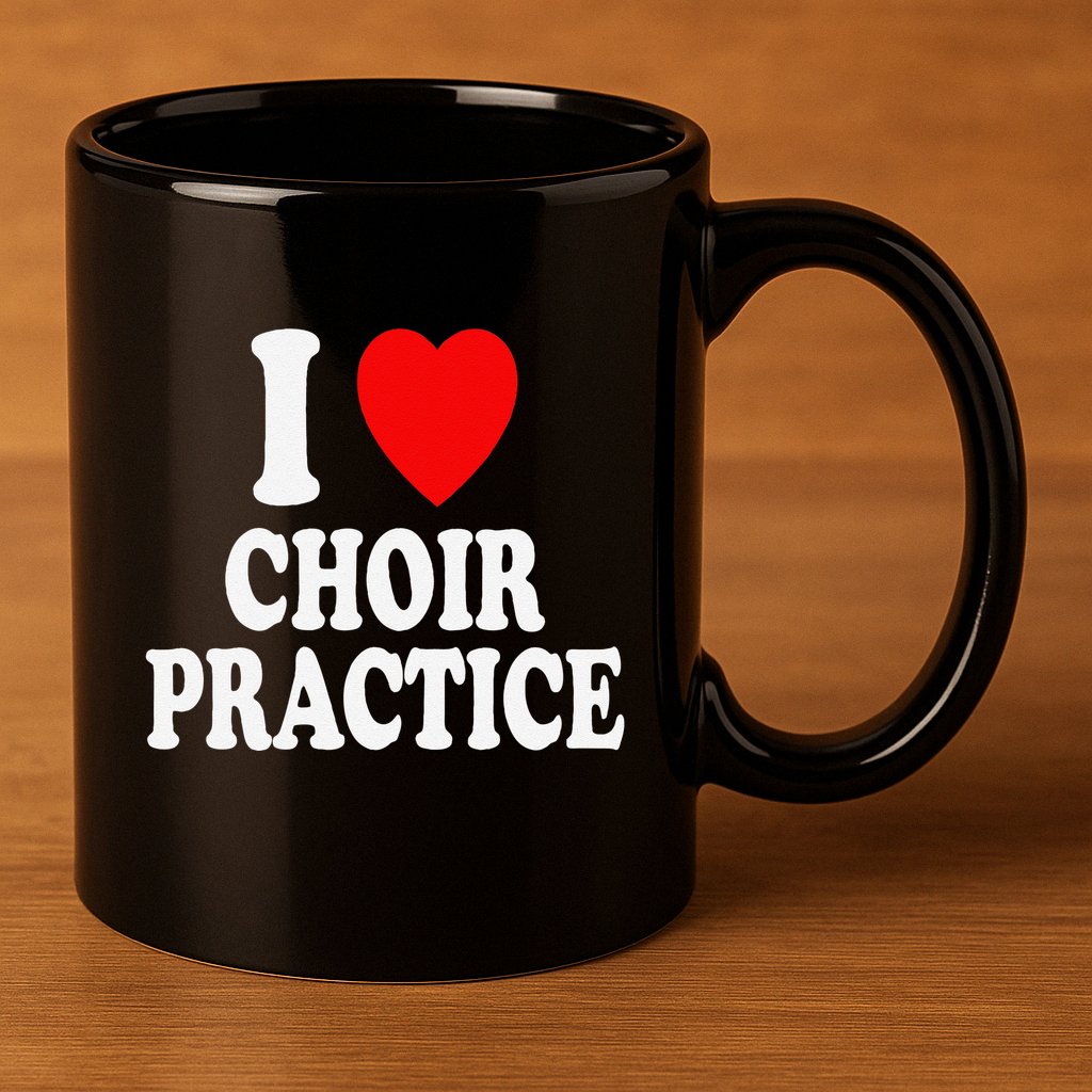 I Heart (Love) Choir Practice Singing Chorus 11oz C Handle Ceramic Mug