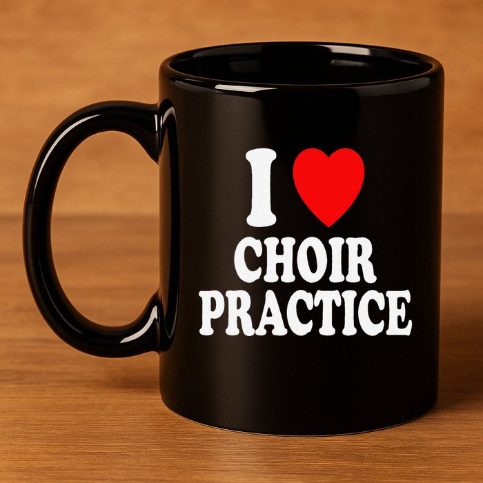 I Heart (Love) Choir Practice Singing Chorus 11oz C Handle Ceramic Mug