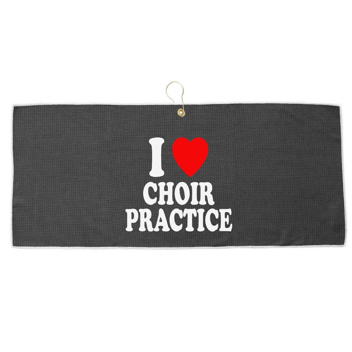 I Heart (Love) Choir Practice Singing Chorus Large Microfiber Waffle Golf Towel