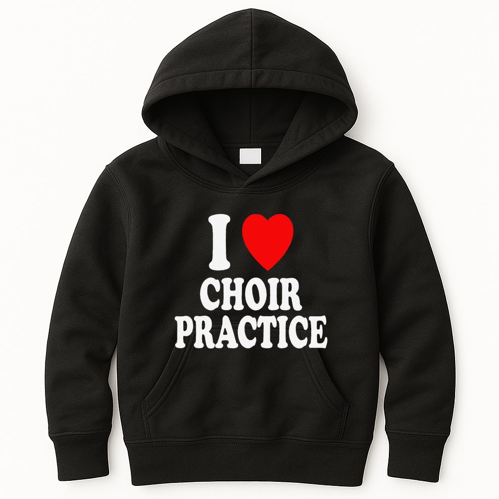 I Heart (Love) Choir Practice Singing Chorus Kids Hoodie