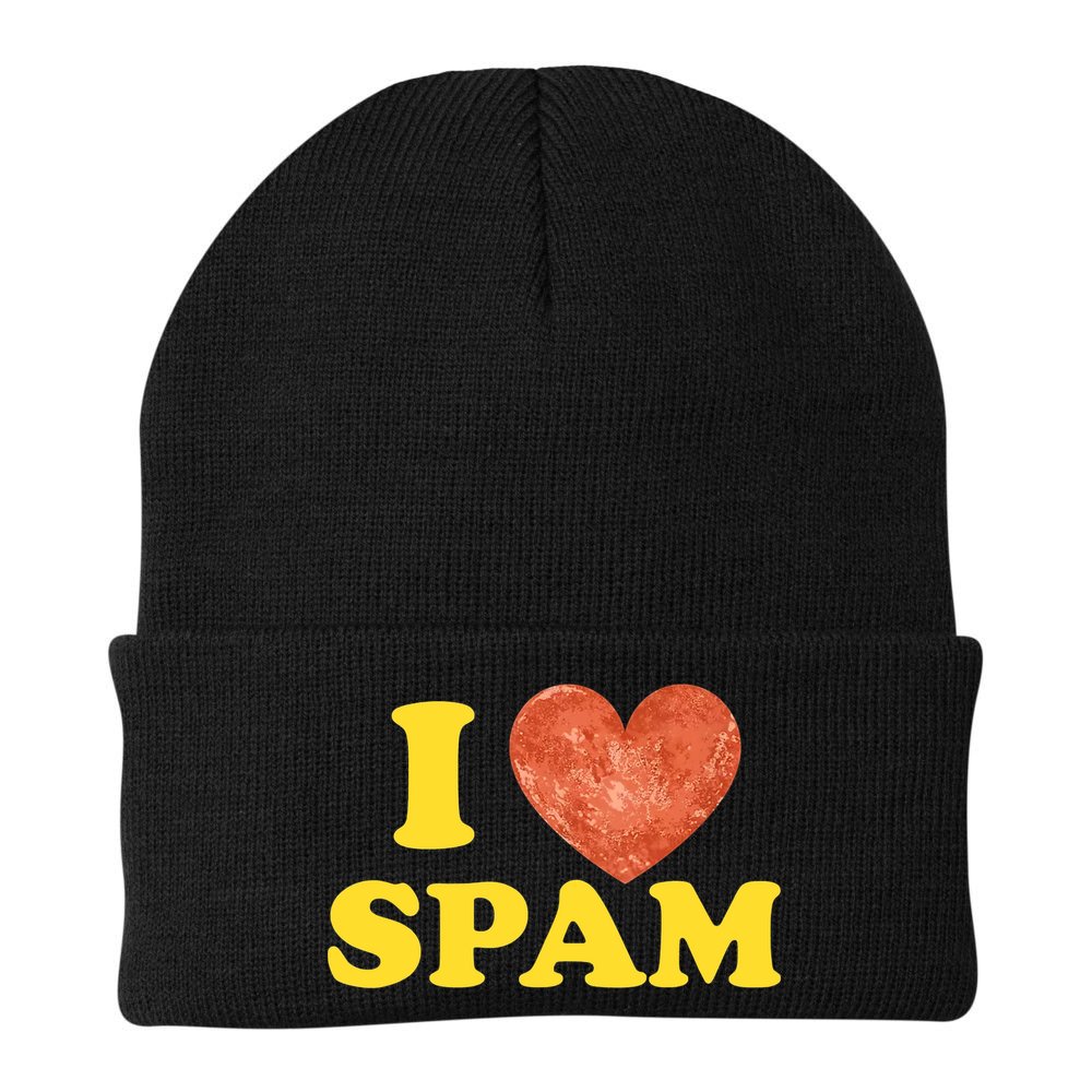 I Heart Love Spam Canned Cooked Pork Food Lover Spam Beanie