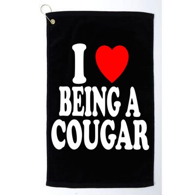 I Heart (Love) Being A Cougar Hot Older Gift Golf Towel